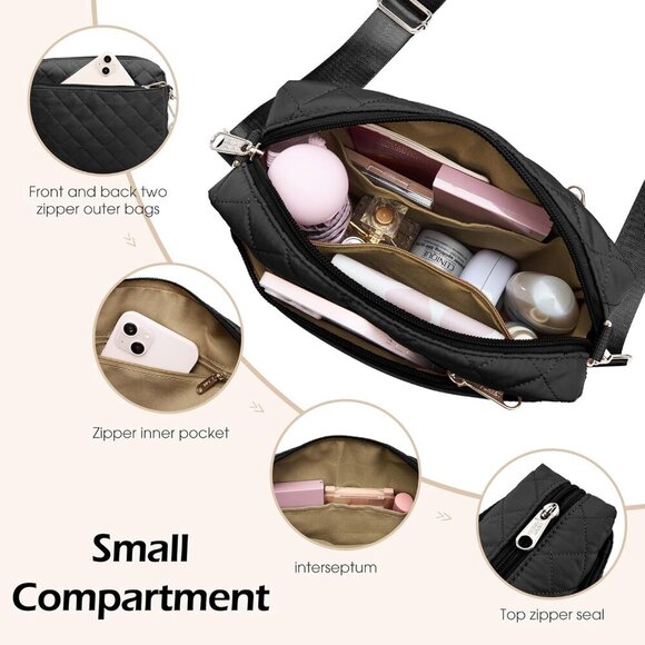 KALIDI Small Women's Crossbody Handbags Quilted Crossbody Bags for Women Ladies - Picture 4 of 7